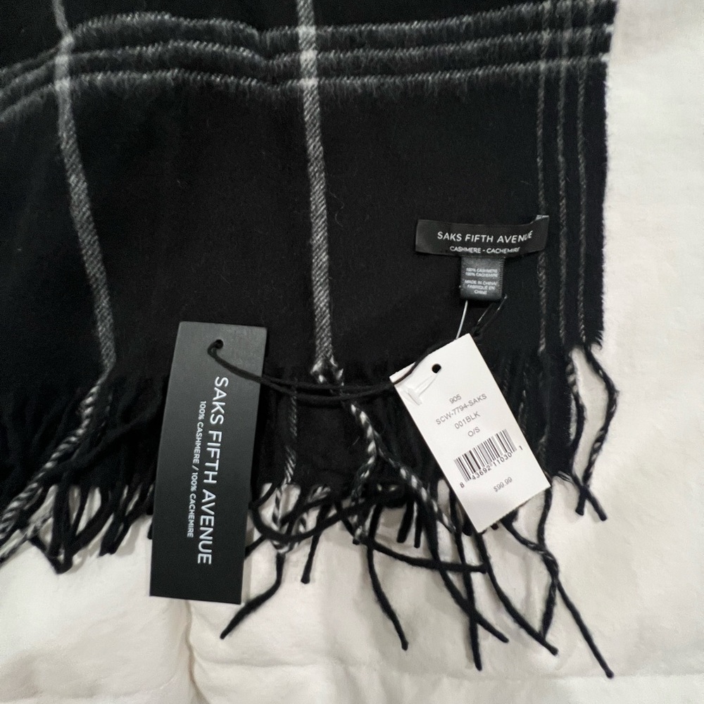 Saks Fifth Ave Cashmere Scarf NWT